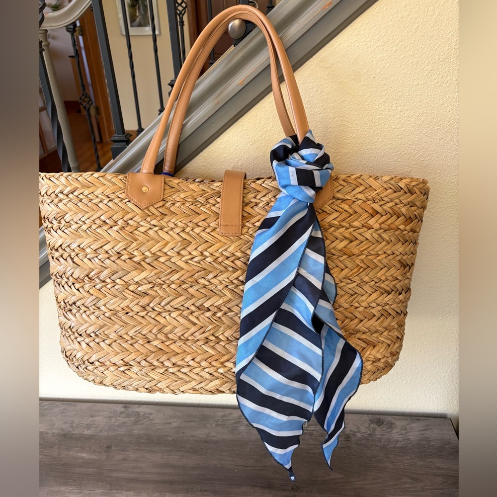 Blue and Black Striped Scarf or Belt - Picture 13 of 14